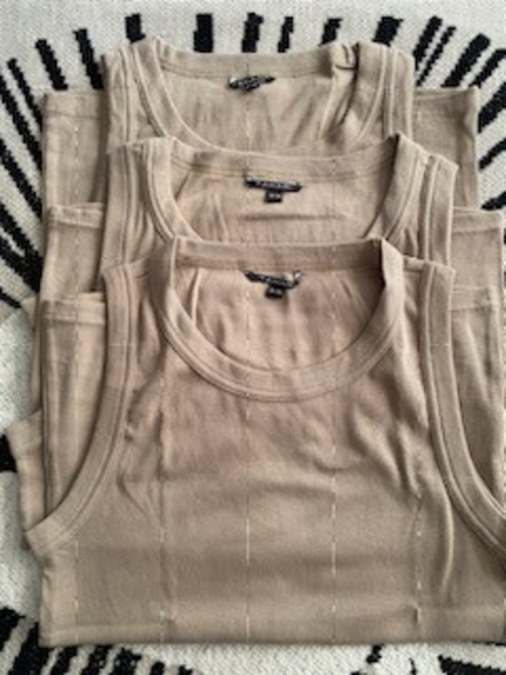 Classic Ribbed Tank Top - Beige Pack Of 3